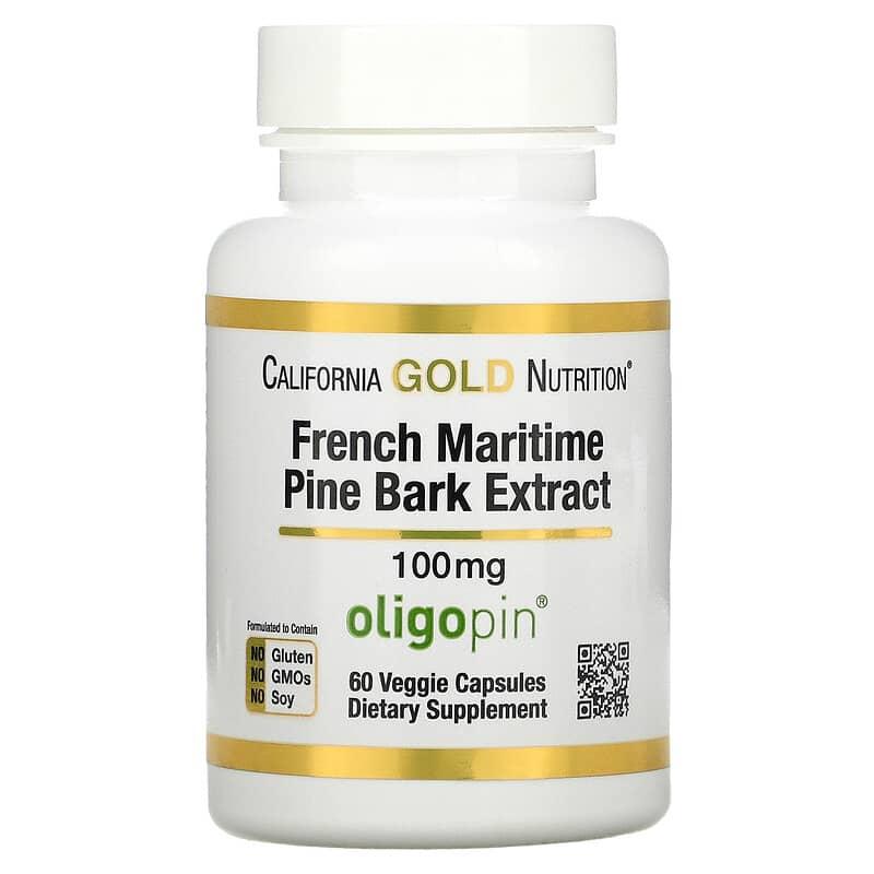 Французький екстракт кори приморської сосни California GOLD Nutrition "French Maritime Pine" 100 мг (60 капсул)