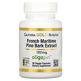 Французький екстракт кори приморської сосни California GOLD Nutrition "French Maritime Pine" 100 мг (60 капсул)