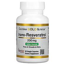 Транс-ресвератрол California GOLD Nutrition "Trans-Resveratrol" 200 мг (60 капсул)