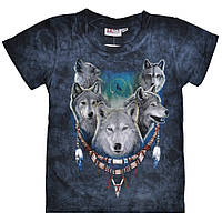 Детская футболка Волки - Ловец снов (Rock Eagle,Tie Dye), Размер 2-4 года