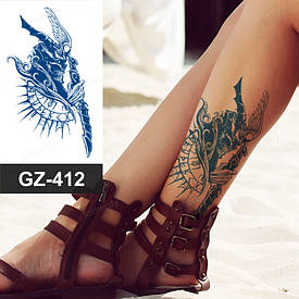 Juice (Пігментаційні). Флеш Тату.11*8 См. Тимчасова, Перевідна. Скандинавський Стиль, Воїни, Черепи, Руни, Gz-412 (S)