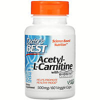 Ацетил L-карнитин Doctor's Best "Acetyl-L-Carnitine with Biosint Carnitines" 500 мг (60 капсул)