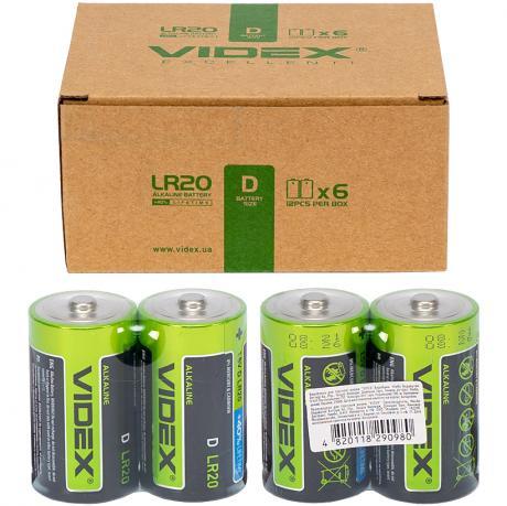 Від 2 шт. Батарейка Videx LR2O / D 2pcs SHRINK купити дешево оптом в інтернет-магазині