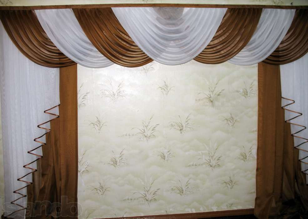 Ламбрекен + штори "Каскад", шифон