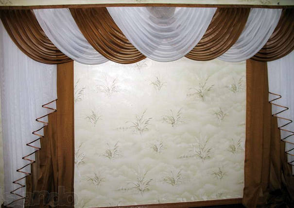 Ламбрекен + штори "Каскад", шифон, фото 1