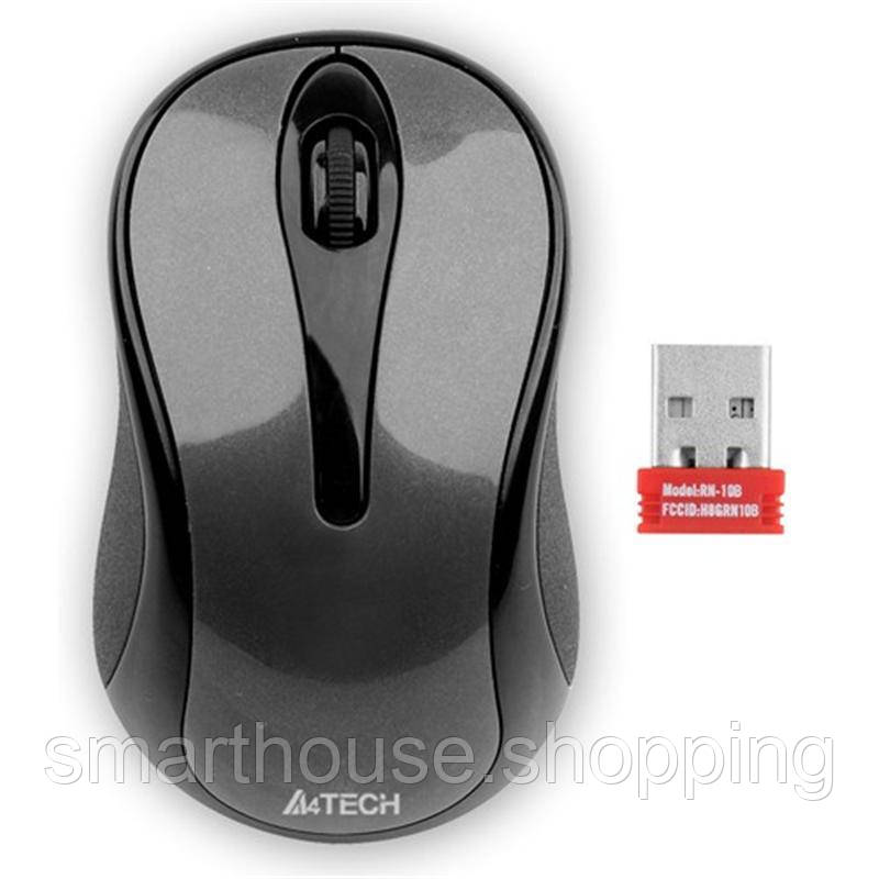 Миша бездротова A4Tech G3-280N Grey USB V-Track, фото 1