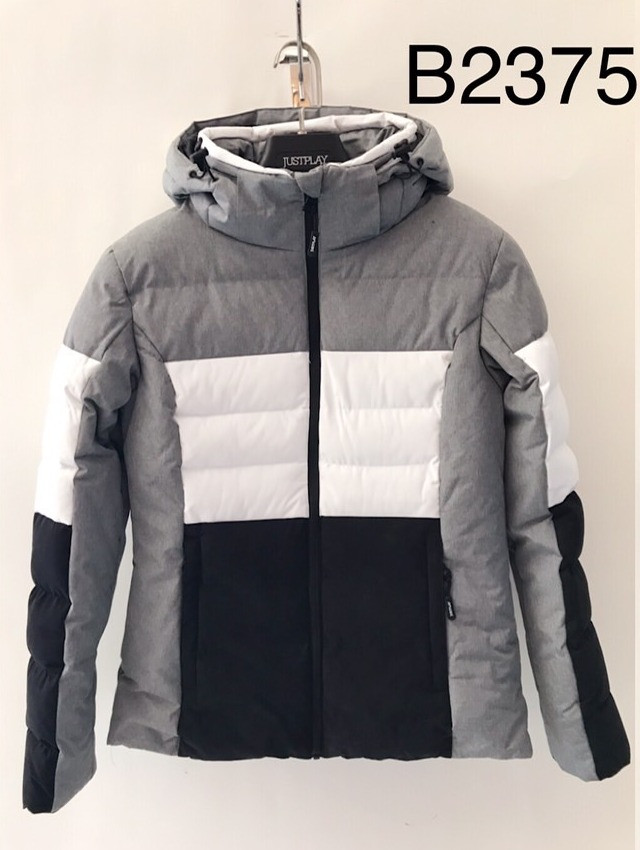 Куртка спортивна Just Play сірий з білим (B2375-lightgrey) — S, фото 1