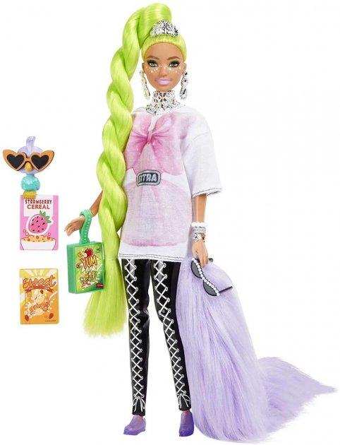 Лялька Барбі Екстра No11 з неоново-зеленим волоссям Barbie Extra Doll
