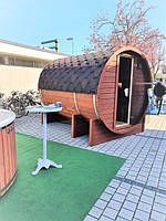 Наши бани бочки на выставке в Германии 