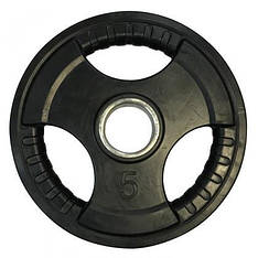 Диск обгумований для олімпійської штанги 5 кг на гриф 50 мм Гантелі, гирі, штанги і диски сталевий