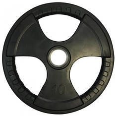 Диск обгумований для олімпійської штанги 10 кг на гриф 50 мм Гантелі, гирі, штанги і диски сталевий