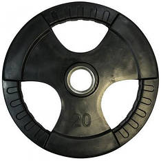Диск обгумований для олімпійської штанги 20 кг на гриф 50 мм Гантелі, гирі, штанги і диски сталевий