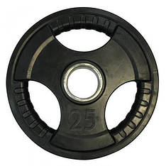 Диск обгумований для олімпійської штанги 25 кг на гриф 50 мм Гантелі, гирі, штанги і диски сталевий
