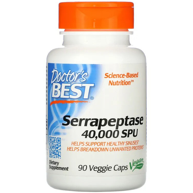 Серрапептаза Doctor's Best "Serrapeptase" 40000 SPU (90 капсул)