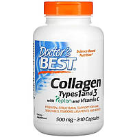 Коллаген с витамином С Doctor's Best "Collagen Types 1 & 3 with Vitamin C" тип 1 и 3, 500 мг (240 капсул)