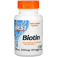 Биотин Doctor's Best "Biotin" 5000 мкг (120 капсул)