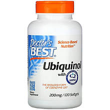 Убіхінол Doctor's Best "Ubiquinol with Kaneka" активна форма CoQ10, 200 мг (120 гелевих капсул)