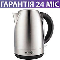 Електрочайник GORENJE K17FEII, металевий (нержавіюча сталь), сріблястия, електричний чайник Гореньє