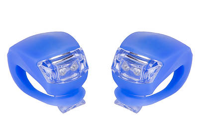 Мигалка 2шт BC-RL8001 белый+красный свет LED силиконовый (синий корпус)