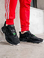 Мужские кроссовки Adidas Ozweego W Black осень-весна рефлективные демисезонные. Живое фото. топ
