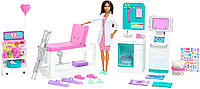 Игровой набор Клиника с куклой Барби Barbie Fast Cast Clinic Playset, Brunette Doctor Doll GTN61