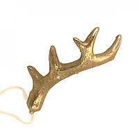 Декоративна підвіска "Ріг оленя золотистий", 12 см