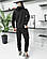 Спортивний костюм чоловічий чорний Tur | Костюм спортивний чорний весняний осінній, фото 5
