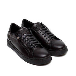 Чоловічі шкіряні кеди Zangak Aircross Black (весна/осінь)