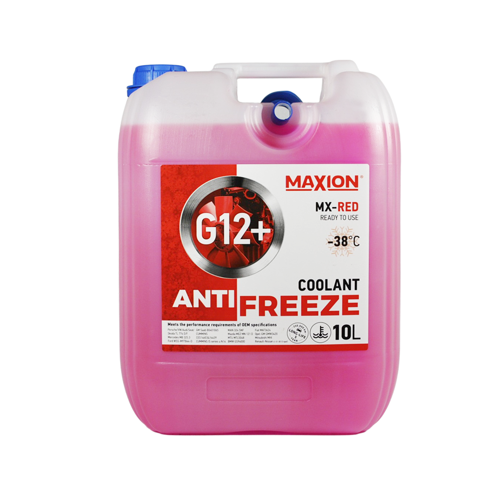 Антифриз червоний MAXION G12+ 10л -38°C
