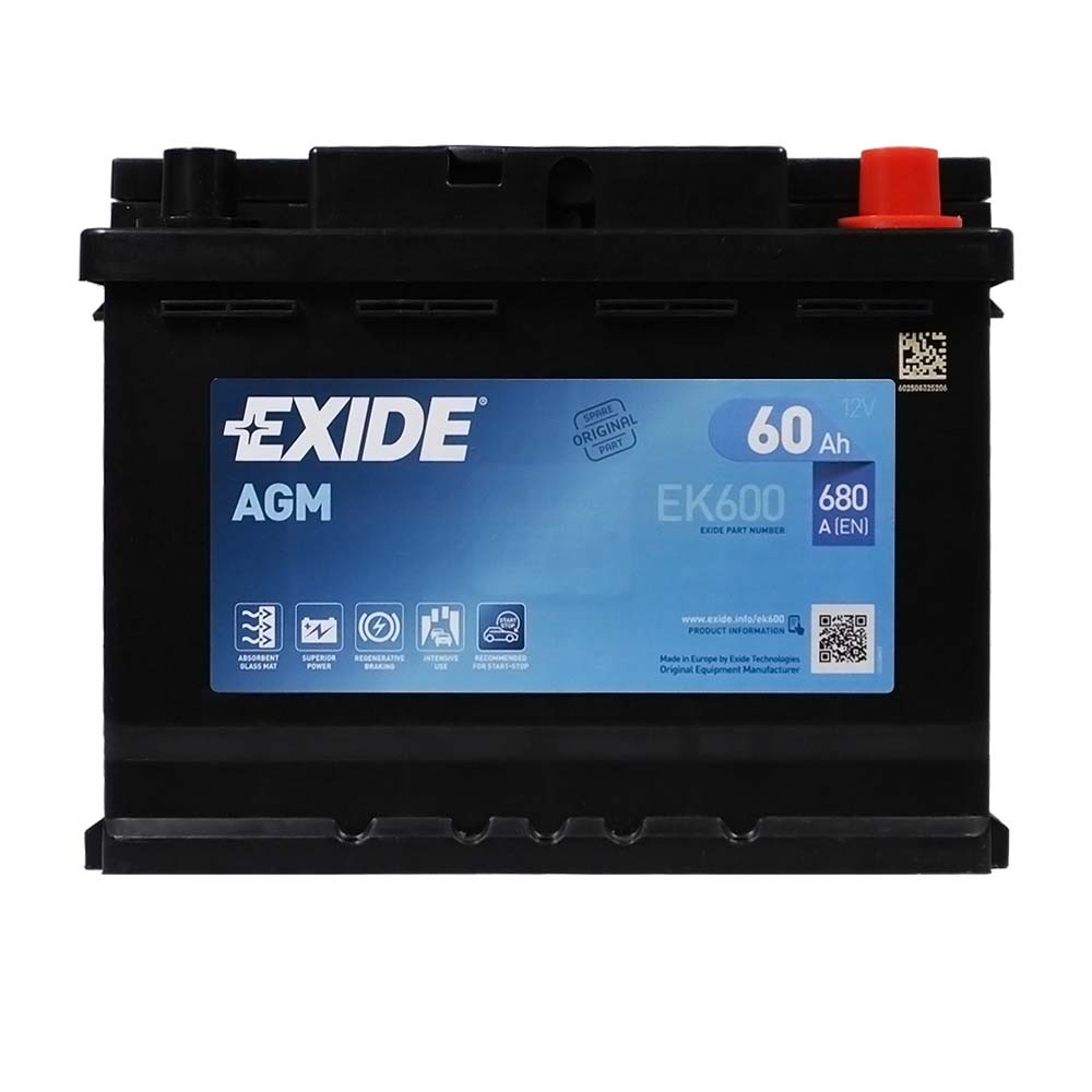 Акумулятор EXIDE AGM 60Аh 680A R+ Start/Stop EK600