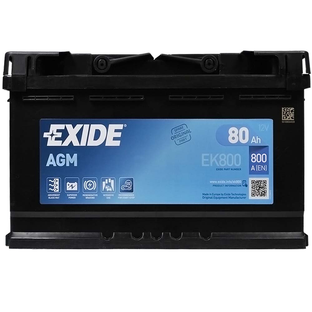 Акумулятор EXIDE  AGM 80Аh 800A R+ Start/Stop