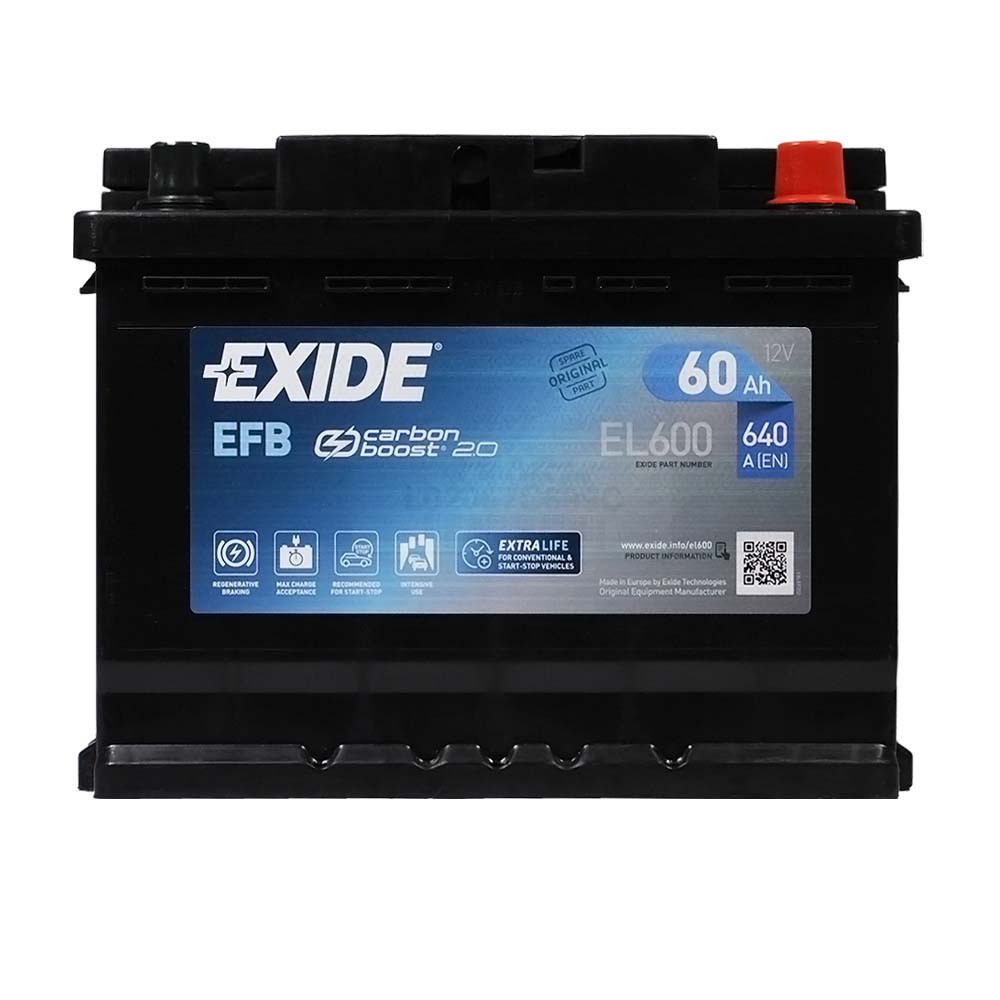 Акумулятор EXIDE EFB 60Аh 640A R+ Start/Stop EL600