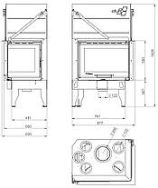 Камінна топка UNIFLAM 760 DURO праве скло гільйотина, фото 4
