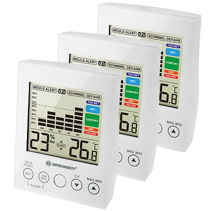 Термометр-гігрометр Bresser MA With Mould Alert White (3 шт) (7007412) (7007412), фото 1
