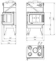 Камінна топка UNIFLAM 760 DURO праве скло, фото 4