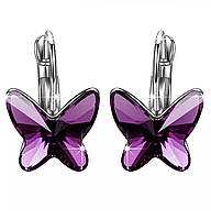Женские серьги Фиолетовые бабочки