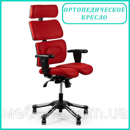 Ортопедичне крісло Barsky Hara Doctor red BHD-02, анатомічне крісло, червоне крісло, фото 2