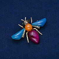 Брошка Метелик золотий метал 47х62мм + - купити біжутерію дешево оптом в інтернеті