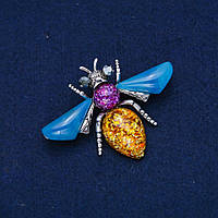 Брошка Метелик сріблястий метал 47х62мм + - купити біжутерію дешево оптом в інтернеті