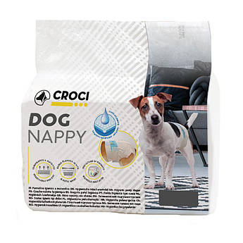 Підгузки для собак Croci Dog XS, вага 1-2кг, обхват 28-35, 14 шт/уп/уп