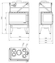 Камінна топка UNIFLAM 860 DURO ліве скло, фото 4