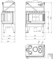 Камінна топка UNIFLAM 860 DURO праве скло, фото 4