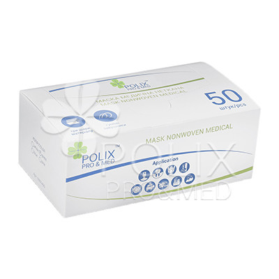 Маска медична тришарова Polix PRO&MED зелена (50 штук)