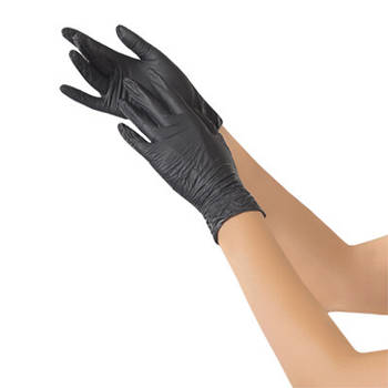 Нитриловые перчатки Polix PRO&MED BLACK M черные (100 штук)