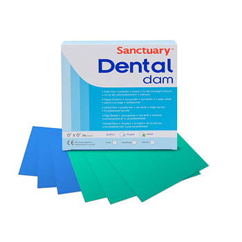 Латексний коффердам 127 х 127 мм зелений з м'ятним ароматом (52 штуки)