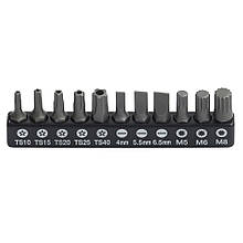 Набір вставок Torx, Spline, шлиц 1/4" 11 одиниць