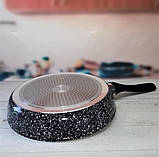 Сковорода з гранітним антипригарним покриттям 26см Edenberg EB-3439 Сковорода для індукційної плити з кришкою, фото 7