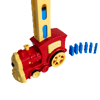 Детская игрушка паровоз с домино Domino Happy Truck Красный, паровозик на батарейках | паравоз іграшка (ZK)