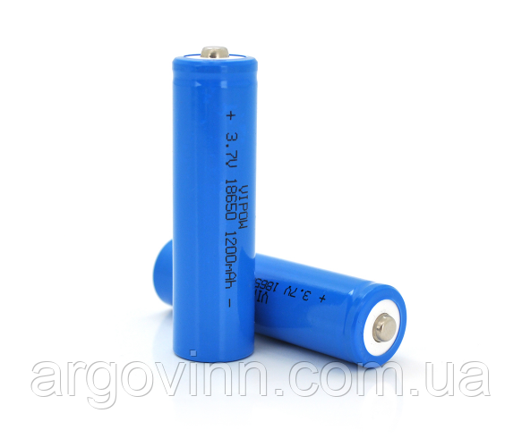 Акумулятор 18650 Li-Ion Vipow ICR18650 TipTop, 1100 mAh, 3.7V, Blue Q50/500