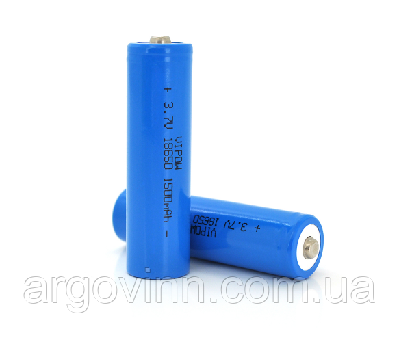 Акумулятор 18650 Li-Ion Vipow ICR18650 TipTop, 1400mAh, 3.7V, Blue Q50/500